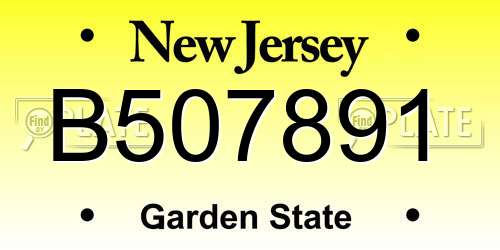 B507891 New Jersey License Plate