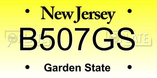 B507GS New Jersey License Plate
