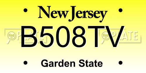 B508TV New Jersey License Plate