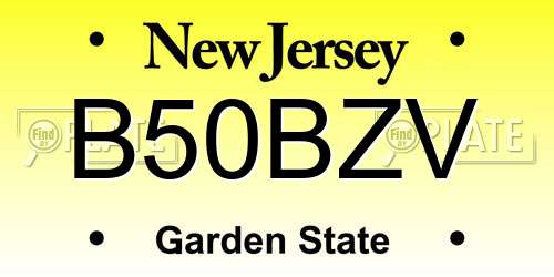 B50BZV New Jersey License Plate