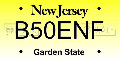 B50ENF New Jersey License Plate