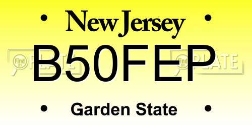 B50FEP New Jersey License Plate