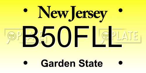 B50FLL New Jersey License Plate