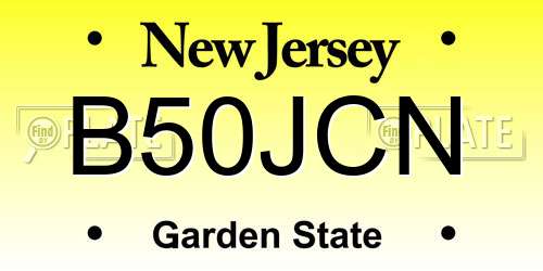 B50JCN New Jersey License Plate