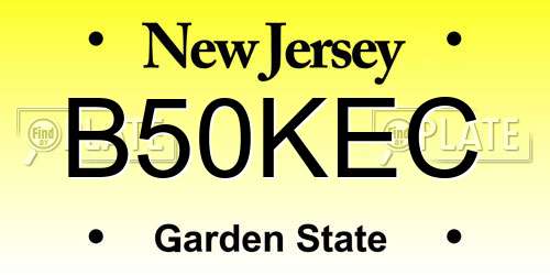 B50KEC New Jersey License Plate