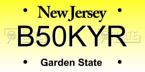 B50KYR New Jersey License Plate