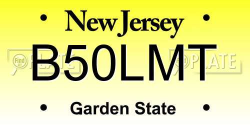 B50LMT New Jersey License Plate