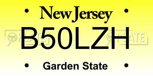 B50LZH New Jersey License Plate