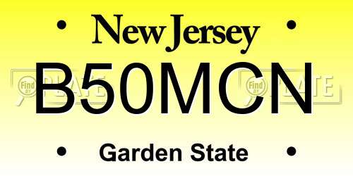 B50MCN New Jersey License Plate