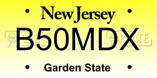 B50MDX New Jersey License Plate