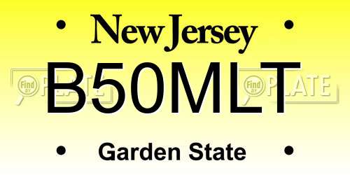 B50MLT New Jersey License Plate