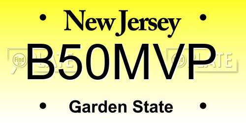 B50MVP New Jersey License Plate