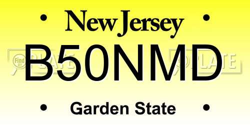 B50NMD New Jersey License Plate