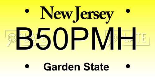 B50PMH New Jersey License Plate