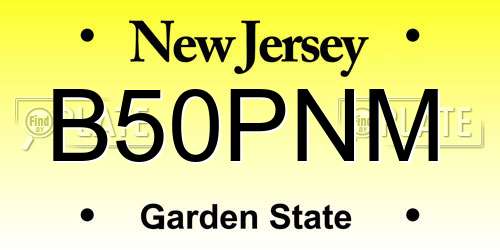 B50PNM New Jersey License Plate