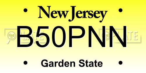 B50PNN New Jersey License Plate