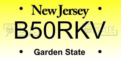 B50RKV New Jersey License Plate