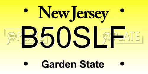 B50SLF New Jersey License Plate