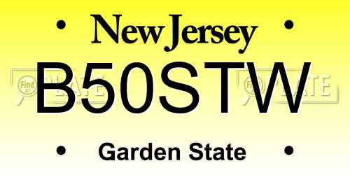 B50STW New Jersey License Plate