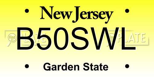 B50SWL New Jersey License Plate