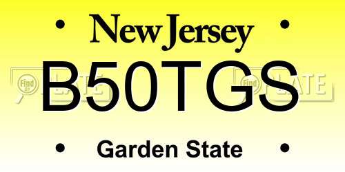 B50TGS New Jersey License Plate