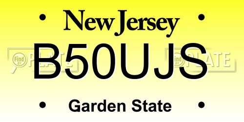 B50UJS New Jersey License Plate