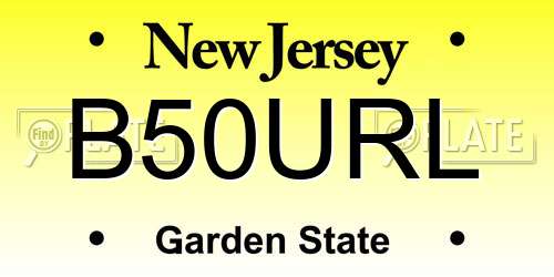B50URL New Jersey License Plate
