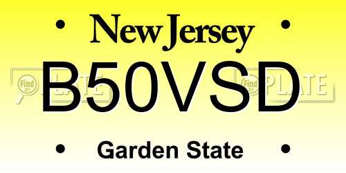 B50VSD New Jersey License Plate