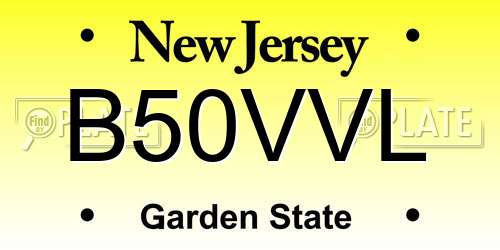 B50VVL New Jersey License Plate