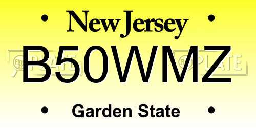 B50WMZ New Jersey License Plate