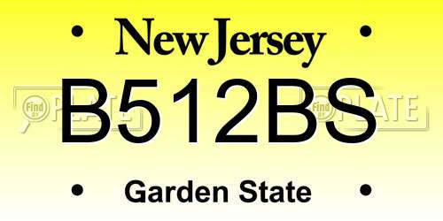 B512BS New Jersey License Plate