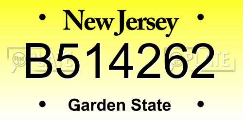 B514262 New Jersey License Plate