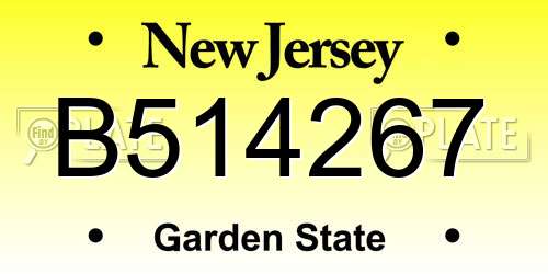 B514267 New Jersey License Plate