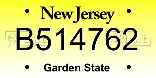 B514762 New Jersey License Plate