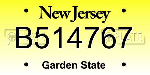 B514767 New Jersey License Plate
