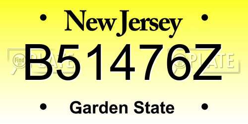 B51476Z New Jersey License Plate