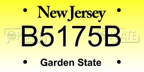 B5175B New Jersey License Plate