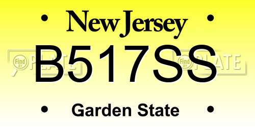 B517SS New Jersey License Plate