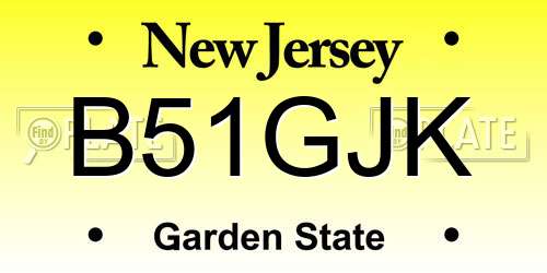 B51GJK New Jersey License Plate