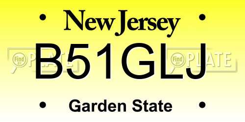 B51GLJ New Jersey License Plate