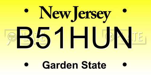 B51HUN New Jersey License Plate
