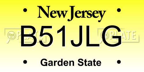 B51JLG New Jersey License Plate