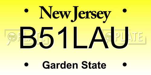 B51LAU New Jersey License Plate