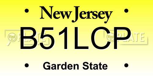 B51LCP New Jersey License Plate