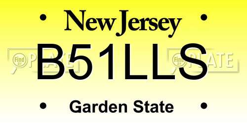 B51LLS New Jersey License Plate