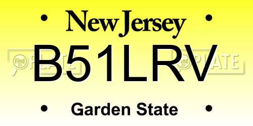 B51LRV New Jersey License Plate