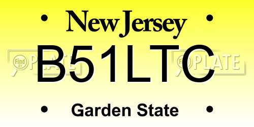 B51LTC New Jersey License Plate