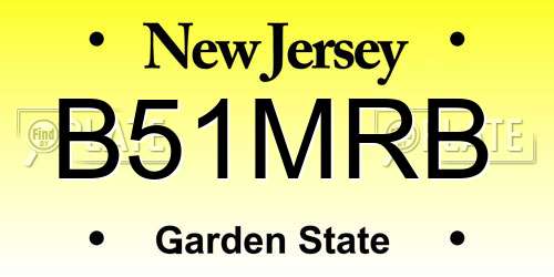 B51MRB New Jersey License Plate