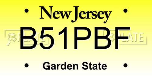 B51PBF New Jersey License Plate