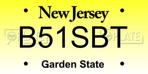 B51SBT New Jersey License Plate